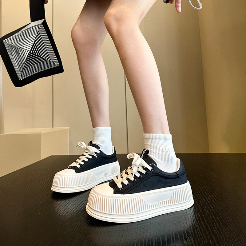 松糕厚底休闲真皮板鞋