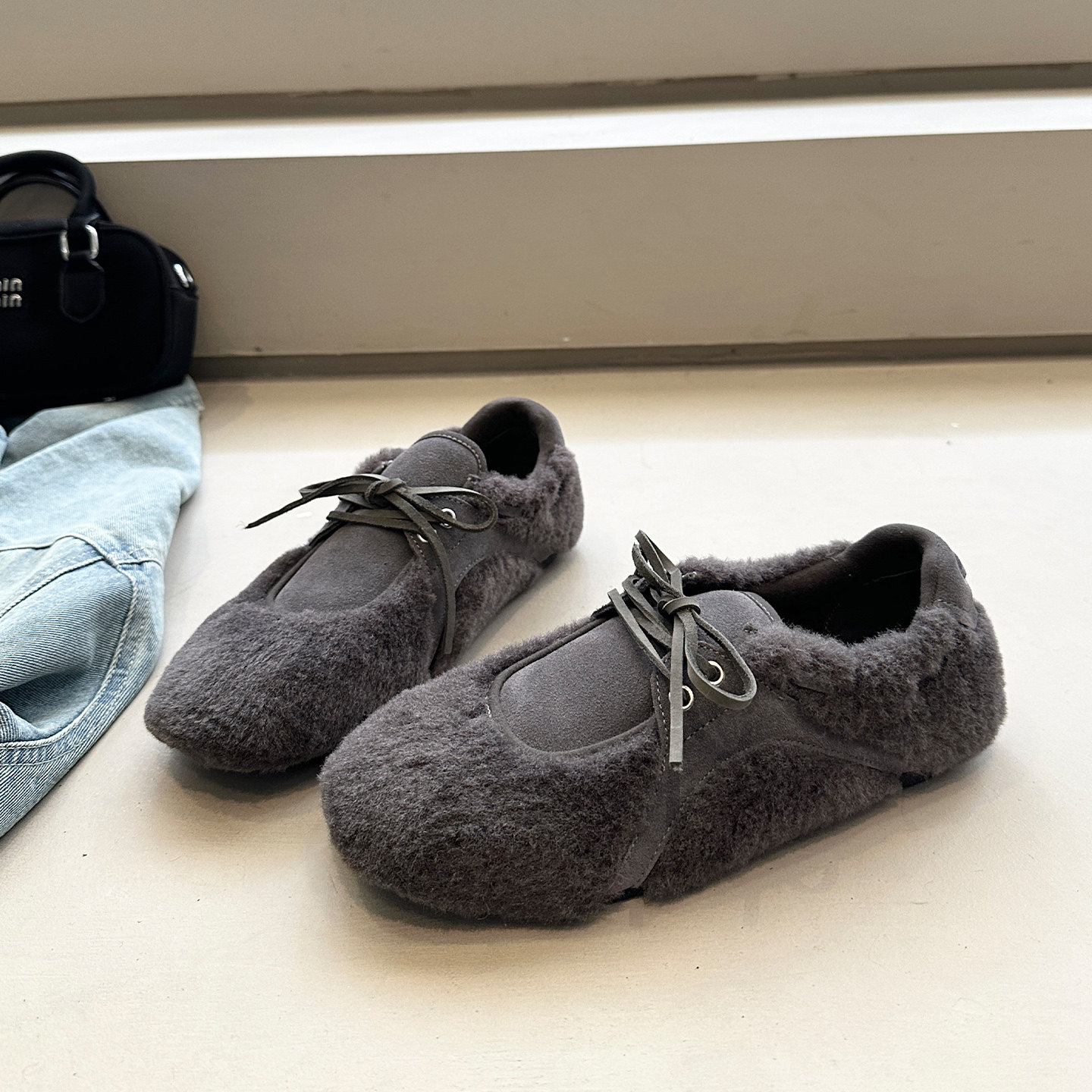 WSWS｜冬季羊羔毛加绒保暖名媛气质配裙子豆豆鞋女毛毛鞋雪地棉鞋,女鞋,乐福鞋（豆豆鞋）,淘宝优惠券,粉丝福利购,淘宝优惠卷