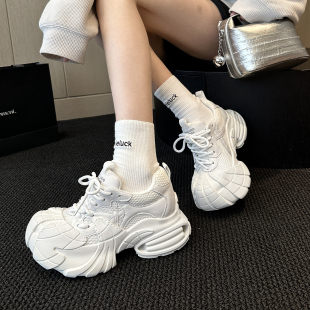 运动鞋 女休闲鞋 增高厚底白色老爹鞋 WSWS｜街头小众2026春配阔腿裤