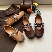 新款 日系涩谷辣妹牛皮擦色复古Jk单鞋 女小皮鞋 拿捏时尚 玛丽珍鞋