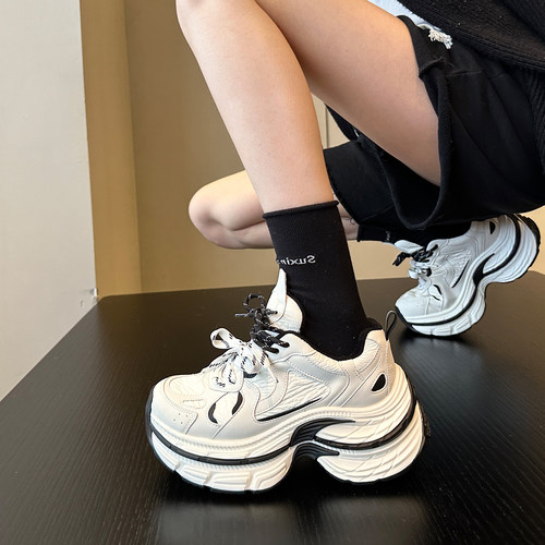 欧洲站加绒厚底老爹鞋休闲棉鞋