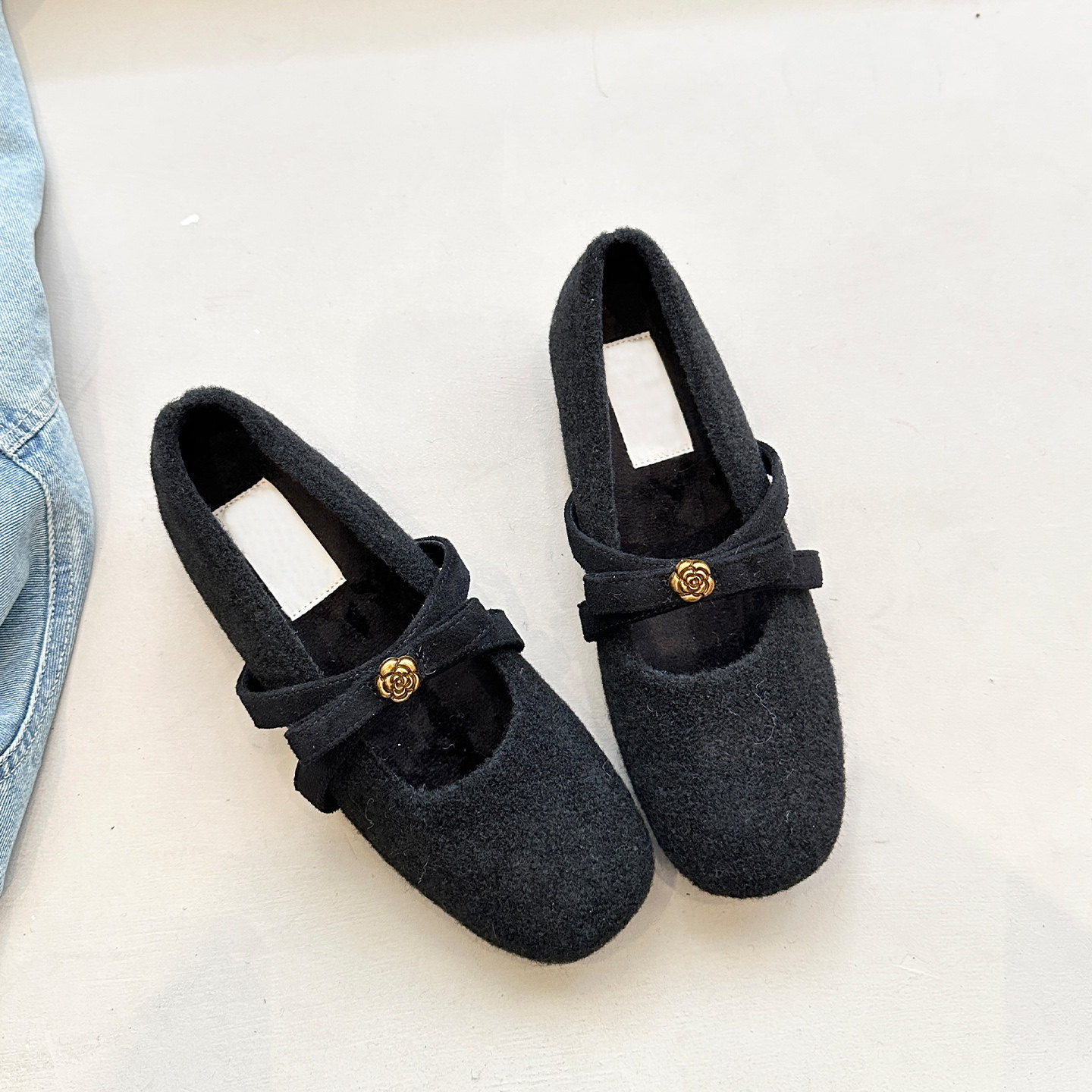 WSWS｜韩版气质配裙子内增高呢料冬加绒毛毛鞋女鞋玛丽珍鞋豆豆鞋,女鞋,乐福鞋（豆豆鞋）,淘宝优惠券,粉丝福利购,淘宝优惠卷