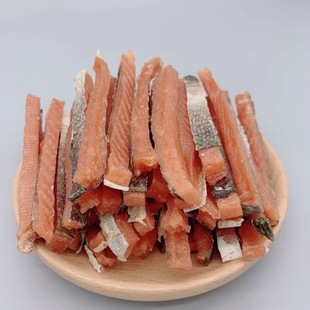 真材实料烘干三文鱼肉条宠物狗猫零食训练非冻干美毛鸡肉干边角料