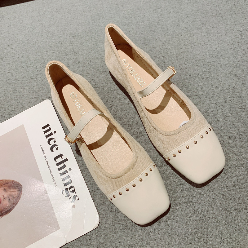 复古玛丽珍鞋低跟一字扣单鞋