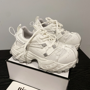 真皮透气网面百搭休闲运动鞋 英伦风超火爆款 2025年新款 大头老爹鞋