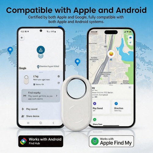 苹果安卓双系统定位器iOS find my google find hub汽车包防丢器
