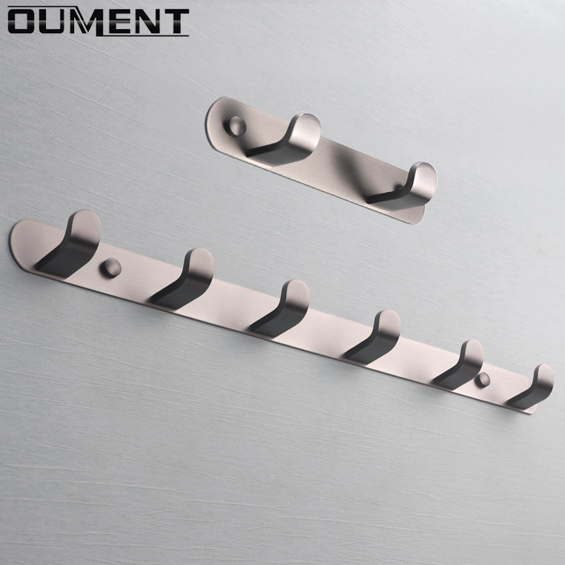 304不锈钢实心排钩 浴室挂衣钩衣服挂钩打孔 衣钩毛巾勾加厚加宽