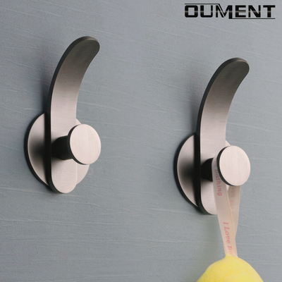 全铜枪灰大号挂衣钩单个 打孔固定衣服挂钩墙上 免打孔高端衣帽钩