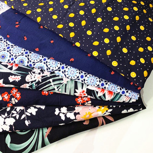特价清仓处理 人造棉冰丝印花布料 棉绸零头布 夏季睡衣服装面料