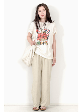 KNgs 夏季复古风简约宽松百搭纯色薄款直筒阔腿裤长裤休闲裤女