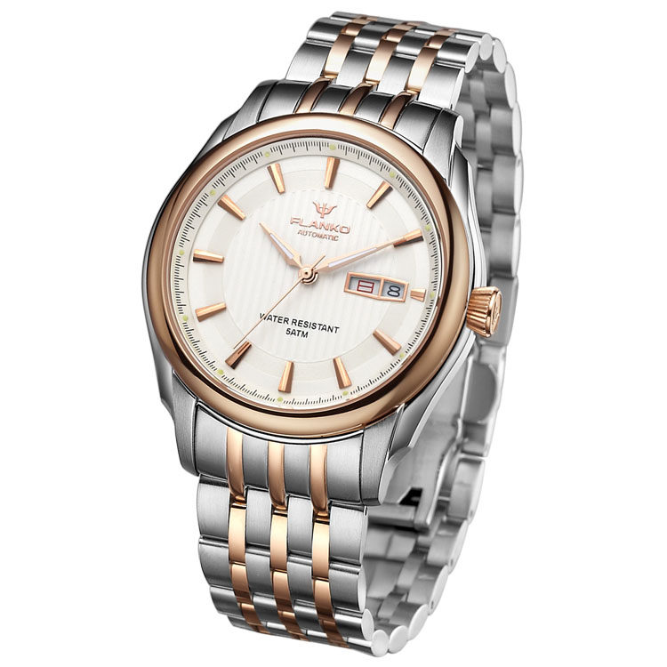 正品佛朗戈男表 名表全自动机械手表背透双日历商务f-8078g