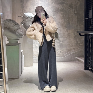 YIKOwow 抱抱小熊 1OO羊毛皮毛一体百搭短外套女冬高级感宽松皮草