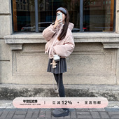 YIKOwow多拿滋羽绒 三星90白鹅绒连帽飘带长袖 蚕丝羊毛保暖羽绒服