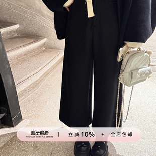 百搭宽松靴裤 羊毛小个子高腰休闲显瘦八分裤 女 年度靴裤 YIKOwow