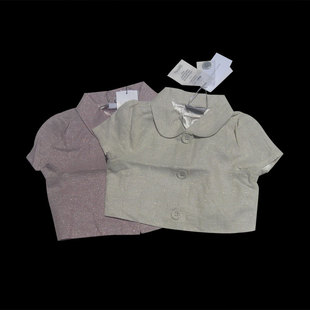 小外套 女童短袖 外贸 坎肩 翻领小礼服4 短款 N292