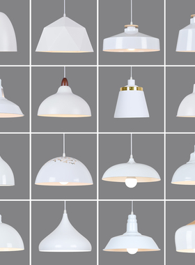 白色店铺商用创意个性单头吊灯服装店面奶茶店餐饮工业风吊线灯具