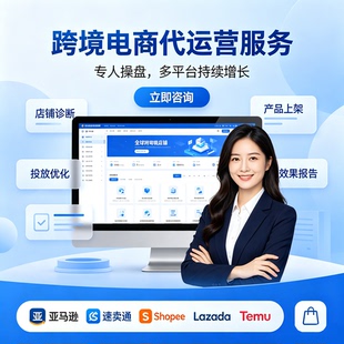跨境电商代营运亚马逊TK托管虾皮运营temu整店装修代开网店铺服务