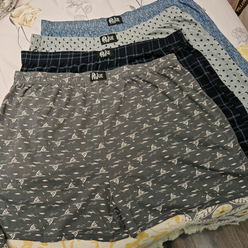 出口品质宽松大码男平角内裤、适合肚子大腿围粗怕勒腿的男士首选