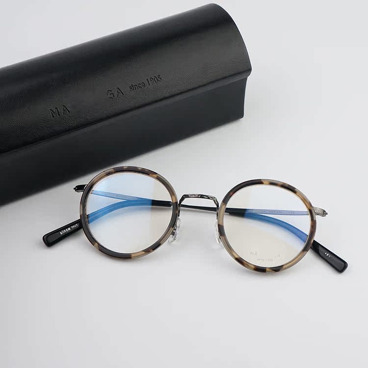 日本复古手工纯钛雕花眼镜架