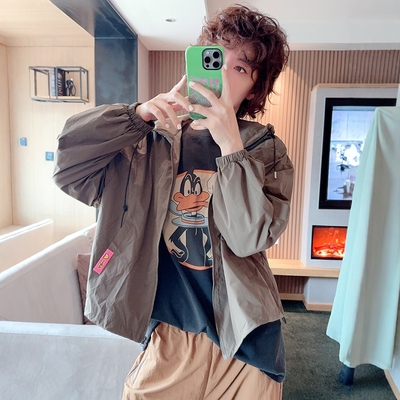 AMYOYOJA新款 连帽双拉链设计下摆抽绳藏肉常规版带内衬外套女