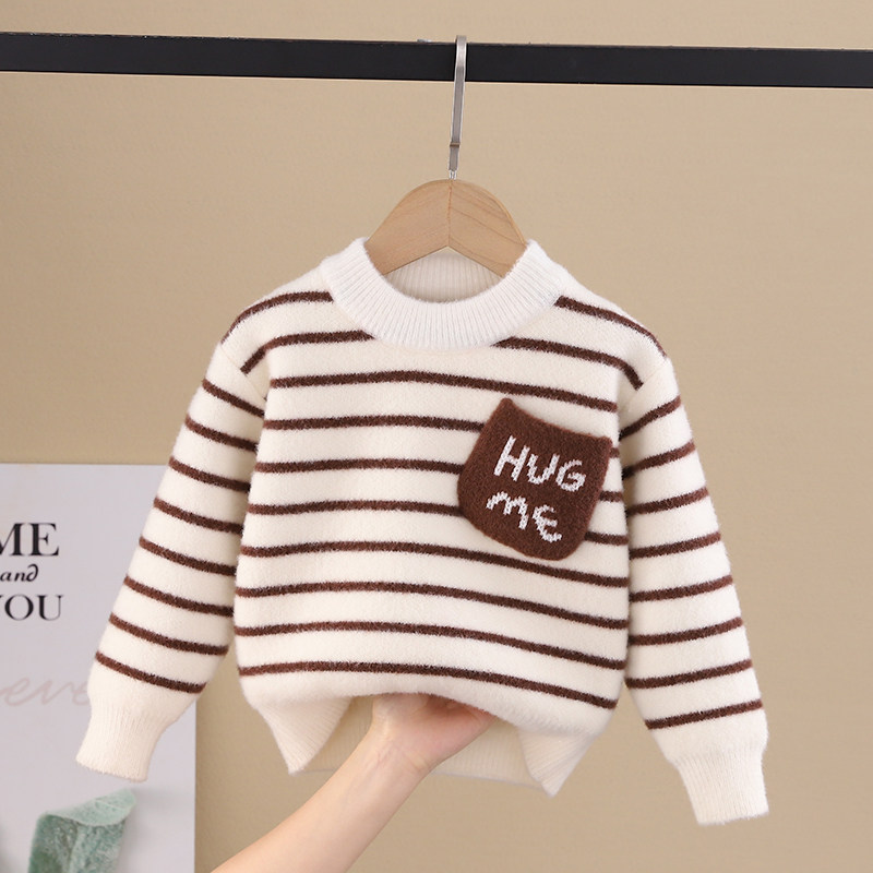 儿童男童新款水貂绒毛衣套头2025针织衫洋气加厚秋冬打底宝宝上衣,童装/婴儿装/亲子装,毛衣/针织衫,淘宝优惠券,粉丝福利购,淘宝优惠卷