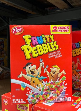 美国post fruity pebbles宝氏水果麦片营养早餐 冰淇淋盖顶1070g