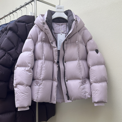 90白鸭绒连帽加厚短款羽绒服女