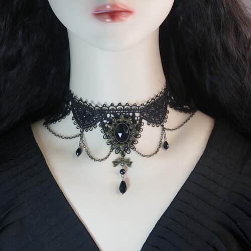 GothicBlackLaceNecklace项链