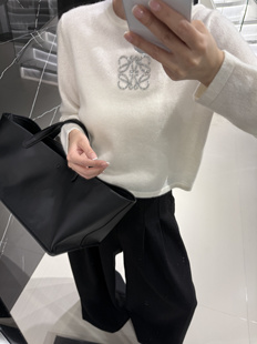 针织显瘦百搭长袖 2024秋季 短款 圆领刺绣山羊绒修身 新款