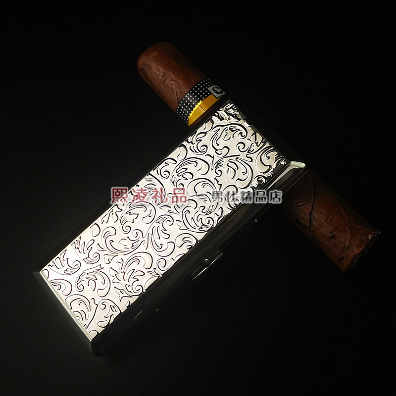 双枪便携铜质女士烟盒12支装加长超薄创意全金属香烟夹