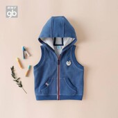 GB好孩子男童a类标准春秋马甲亲肤保暖连帽外搭男宝宝背心马夹