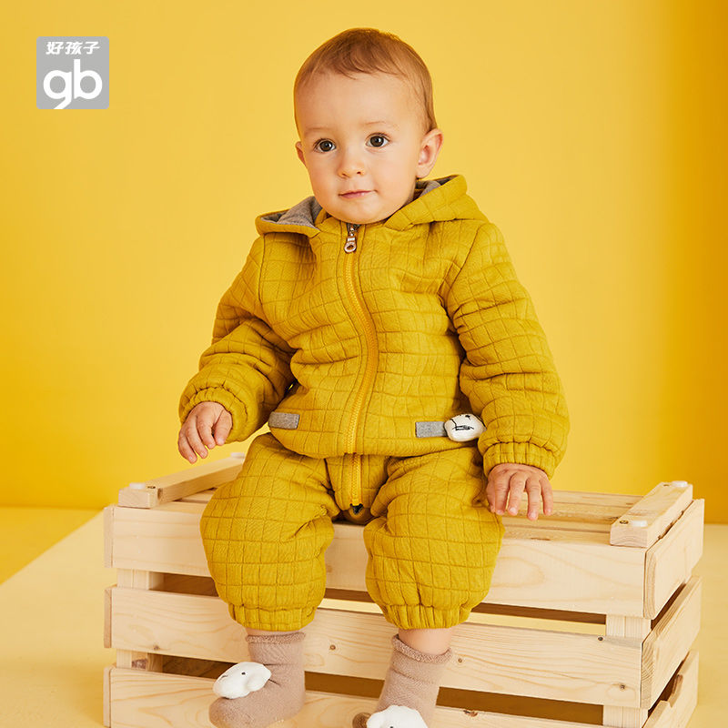 好孩子冬款夹棉连身衣男童男宝宝
