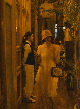 ShimmyShimmy20年代香槟色桑蚕丝盖茨比真丝礼服FLAPPER连衣裙