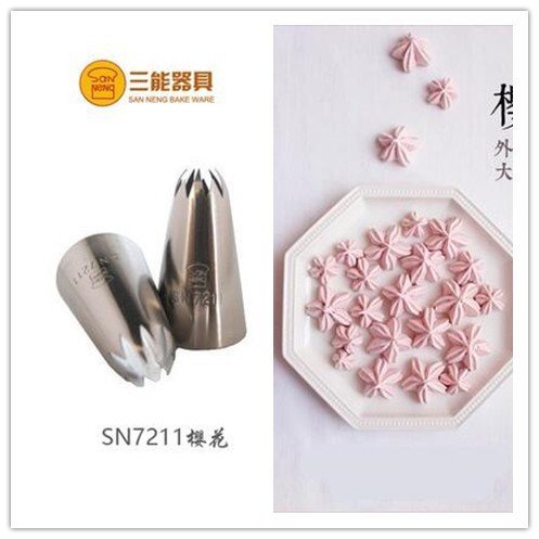 三能曲奇裱花嘴-155（中） SN7211 樱花花嘴*无缝裱花嘴