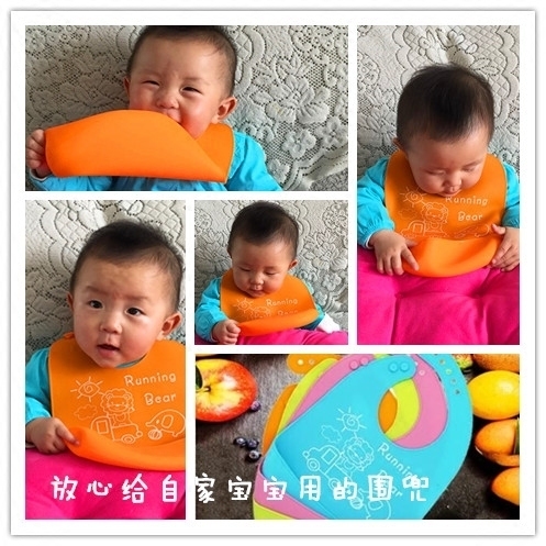 宝宝吃饭围兜婴儿童防水硅胶围嘴大号立体口水巾小孩免洗食饭兜软