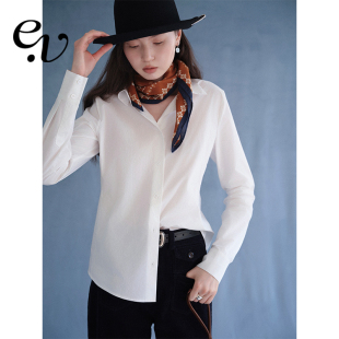 Vintage 翻领白衬衫 100%棉 微收腰经典 舒服亲肤修身 Even