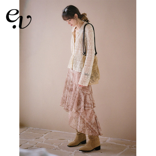 Even Vintage | 优雅腔调 波西佩利斯蕾丝印花不规则半身裙