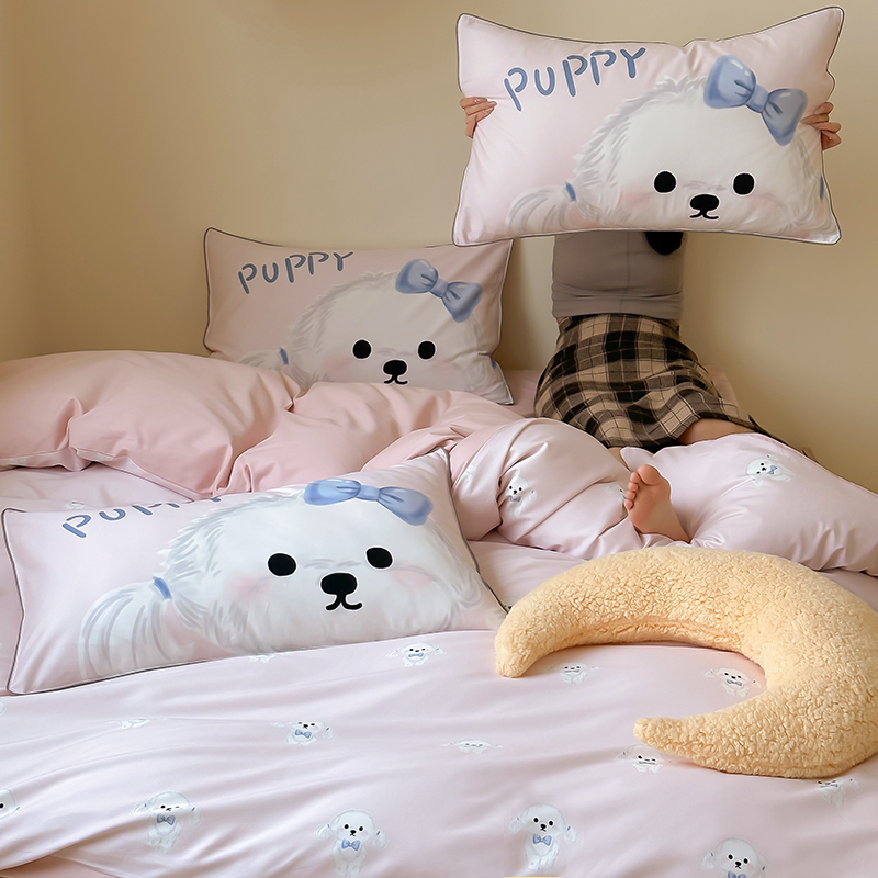 ins萌萌哒全棉软绵磨毛四件套