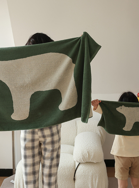 PolarBear北极熊儿童成人全棉毛巾精梳纯棉洗澡吸水浴巾不掉毛