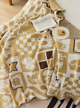 财龙驾到~软糯A类半边绒针织毯休闲盖毯毛绒毯办公室午睡沙发毯子