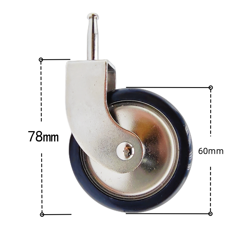 酒店高档餐车万向轮飞机高铁推车轮插杆暗银色轮厂家供应 4个包邮