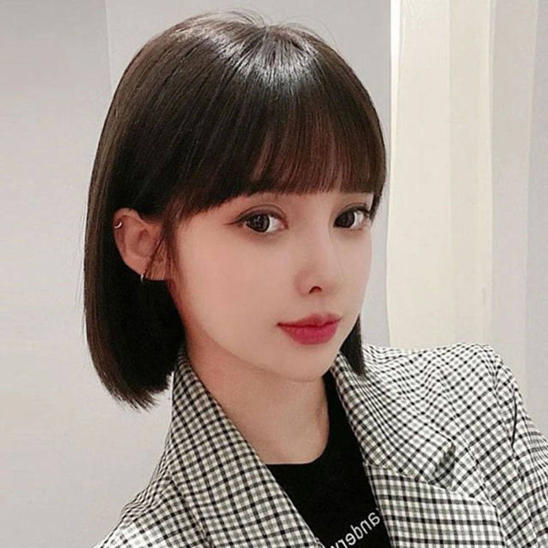 【两色可选】假发短发女逼真自然全头套式波波头真人发丝整顶发套