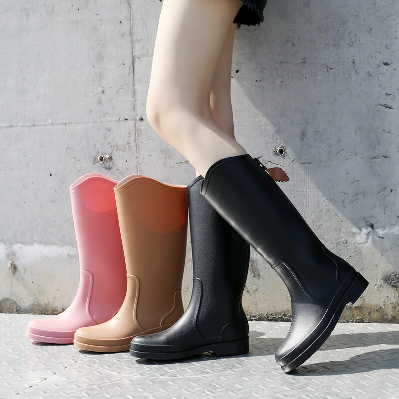 日系雨鞋女款时尚成人防滑雨靴显瘦长筒软底透气水鞋耐磨轻便胶鞋