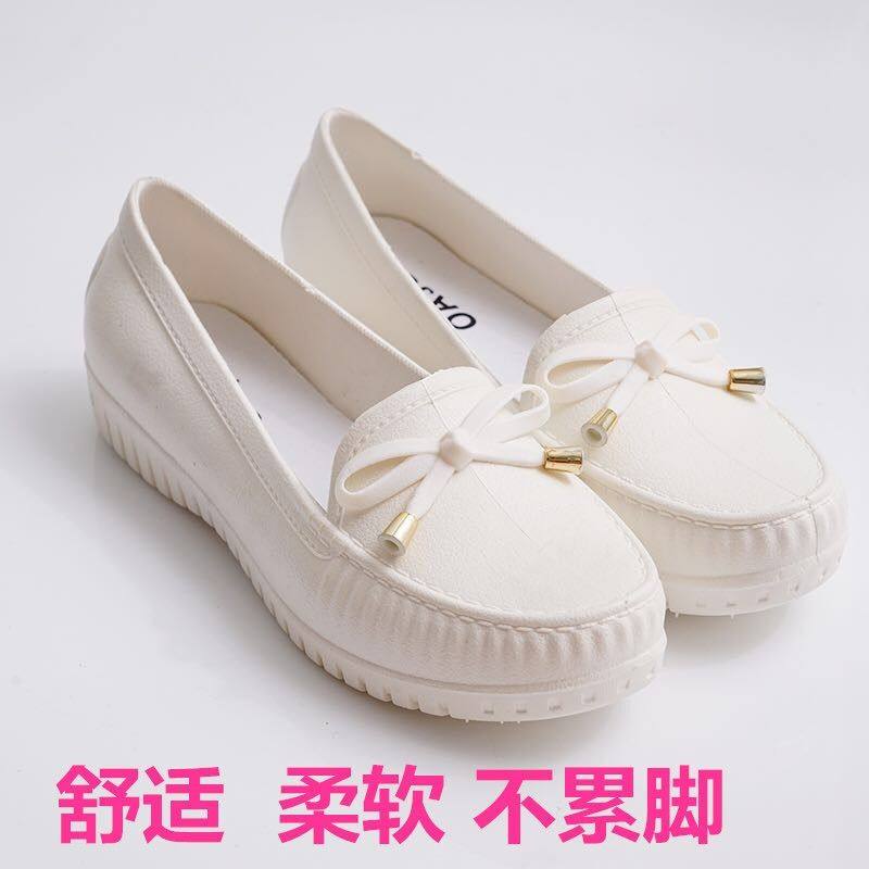 软底舒适雨鞋女豆豆鞋防滑防水复古乐福鞋塑胶软底水鞋厨房工作鞋,女鞋,雨鞋,淘宝优惠券,粉丝福利购,淘宝优惠卷