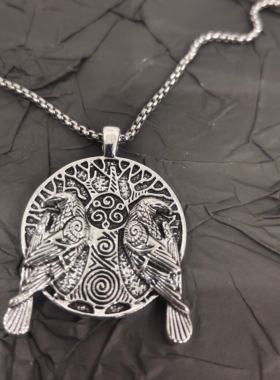 奥兹维京奥丁乌鸦吊坠