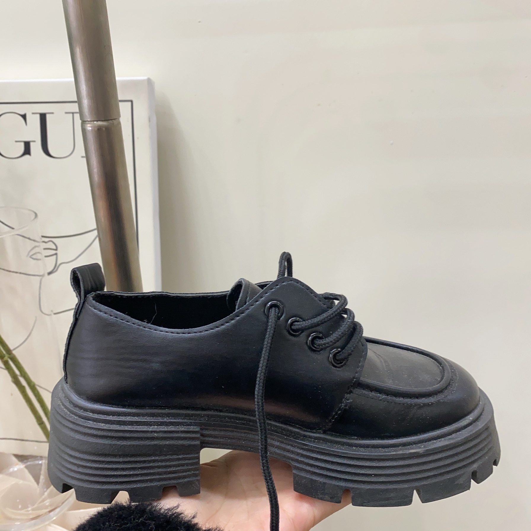 2025春季小皮鞋新款增高黑色单鞋学生百搭松糕女鞋