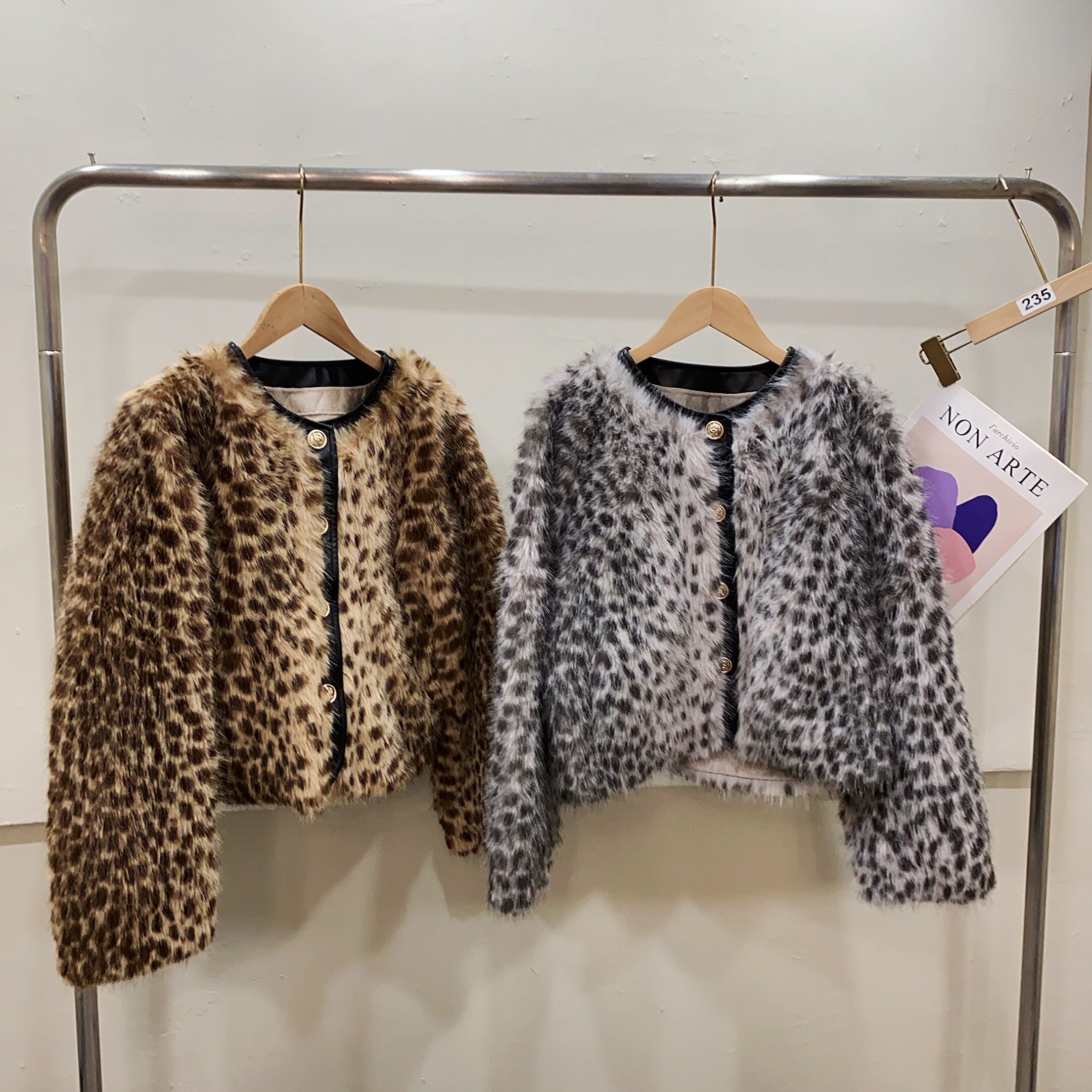 高级感豹纹短款环保水貂毛毛绒皮毛一体小个子复古时髦皮草外套女