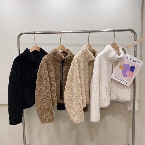 2025新款羊毛皮毛一体立领韩版宽松加厚毛毛皮草羊羔毛外套女冬