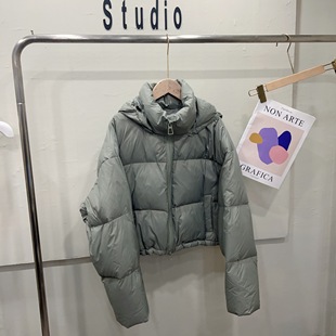 2025冬季新款肯豆风羽绒服女士超短款小个子白鸭绒加厚外套