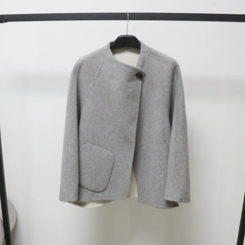 双面羊毛大衣女短款小香风2025春秋冬新款气质高端零羊绒毛呢外套